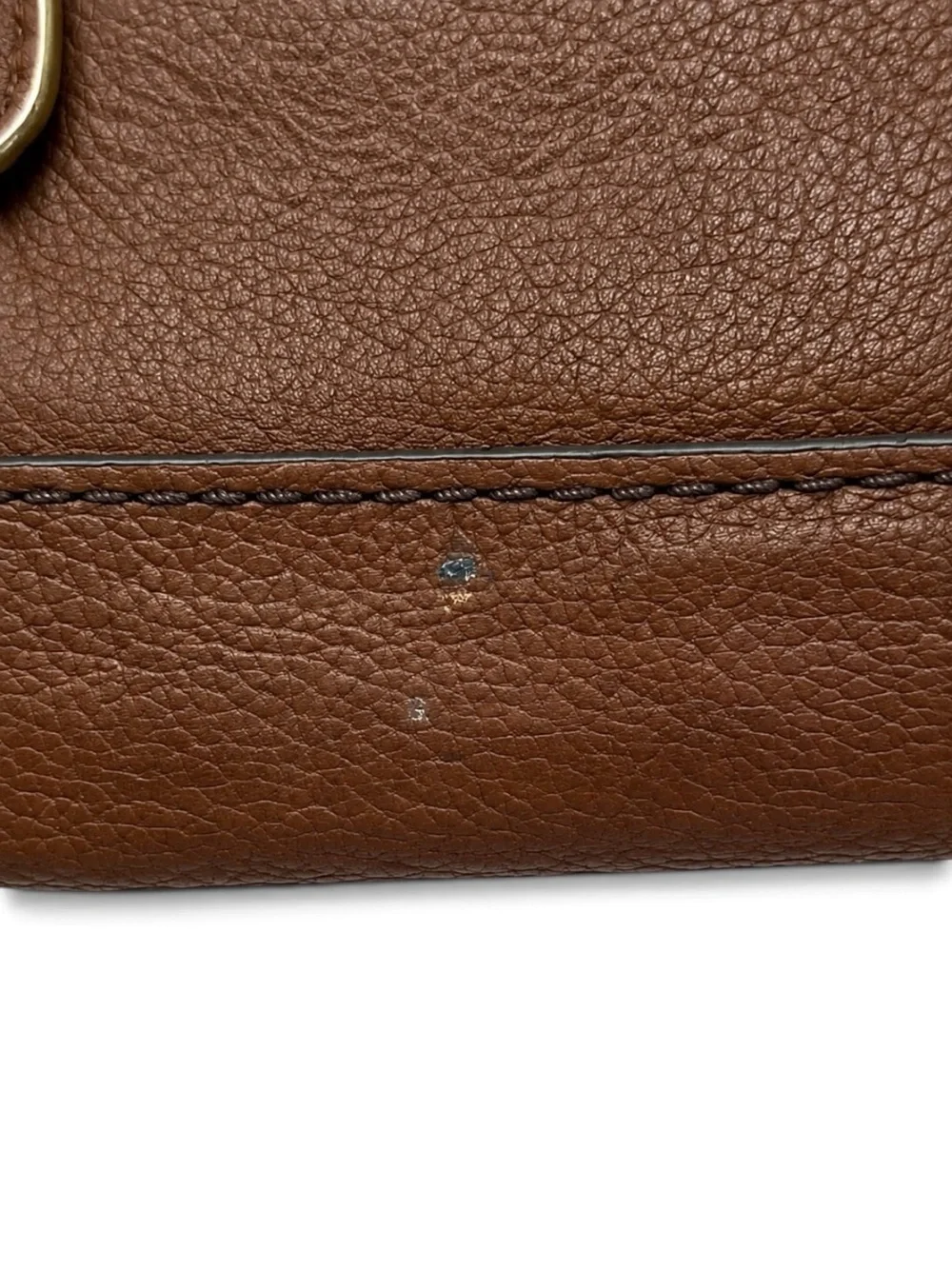 Fossil Lainie SWL2060210 Cognac Brown Leather Bifold Clutch Wallet Zip Tab Snap